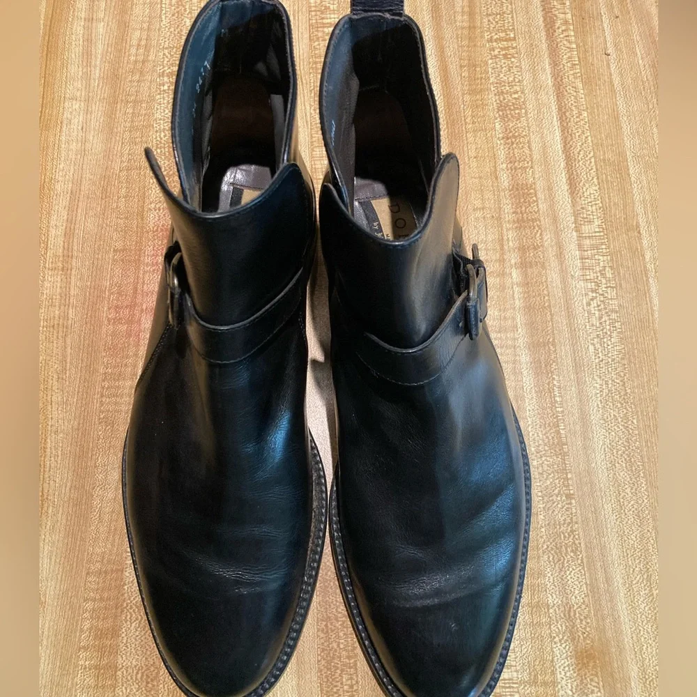 EUC Men’s  Domani Made In Italy Black Leather  Ankle Boots Size 9M - Picture 2 of 9